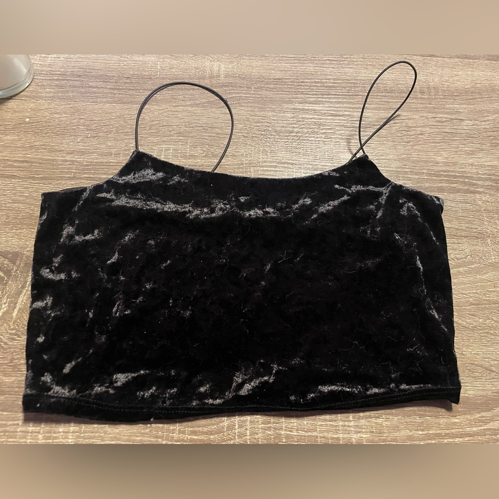 Garage black velvet tank top size M